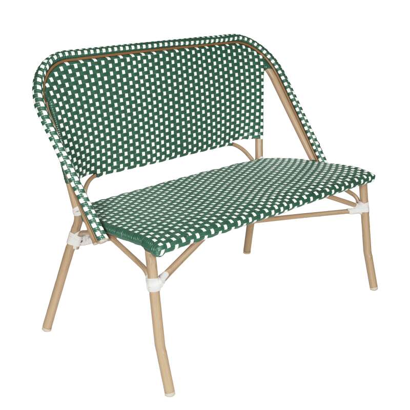 Banc de jardin en alumunium et rotin synthétique 