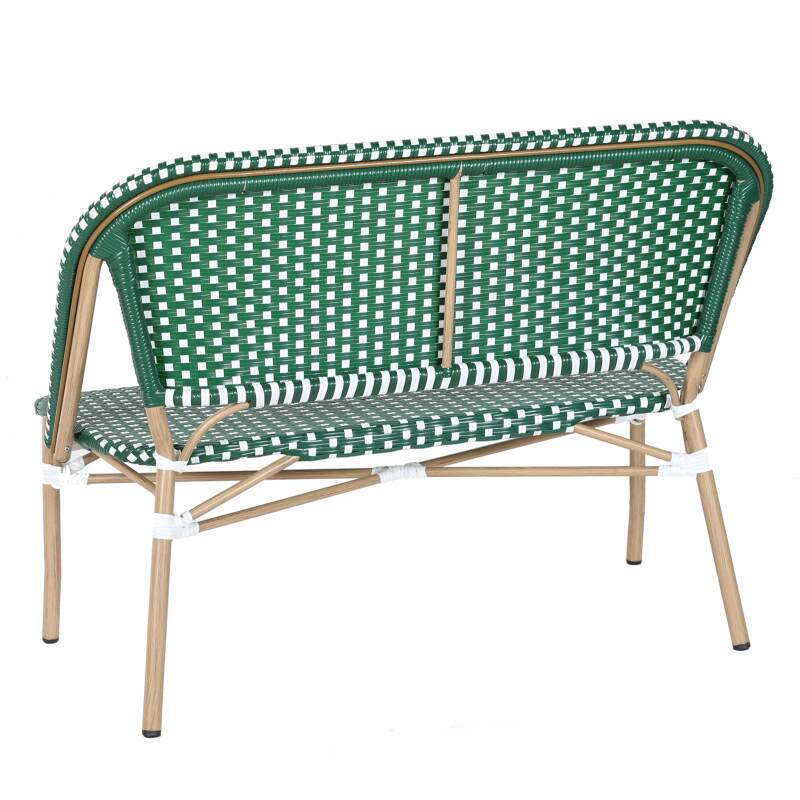 Banc de jardin en alumunium et rotin synthétique