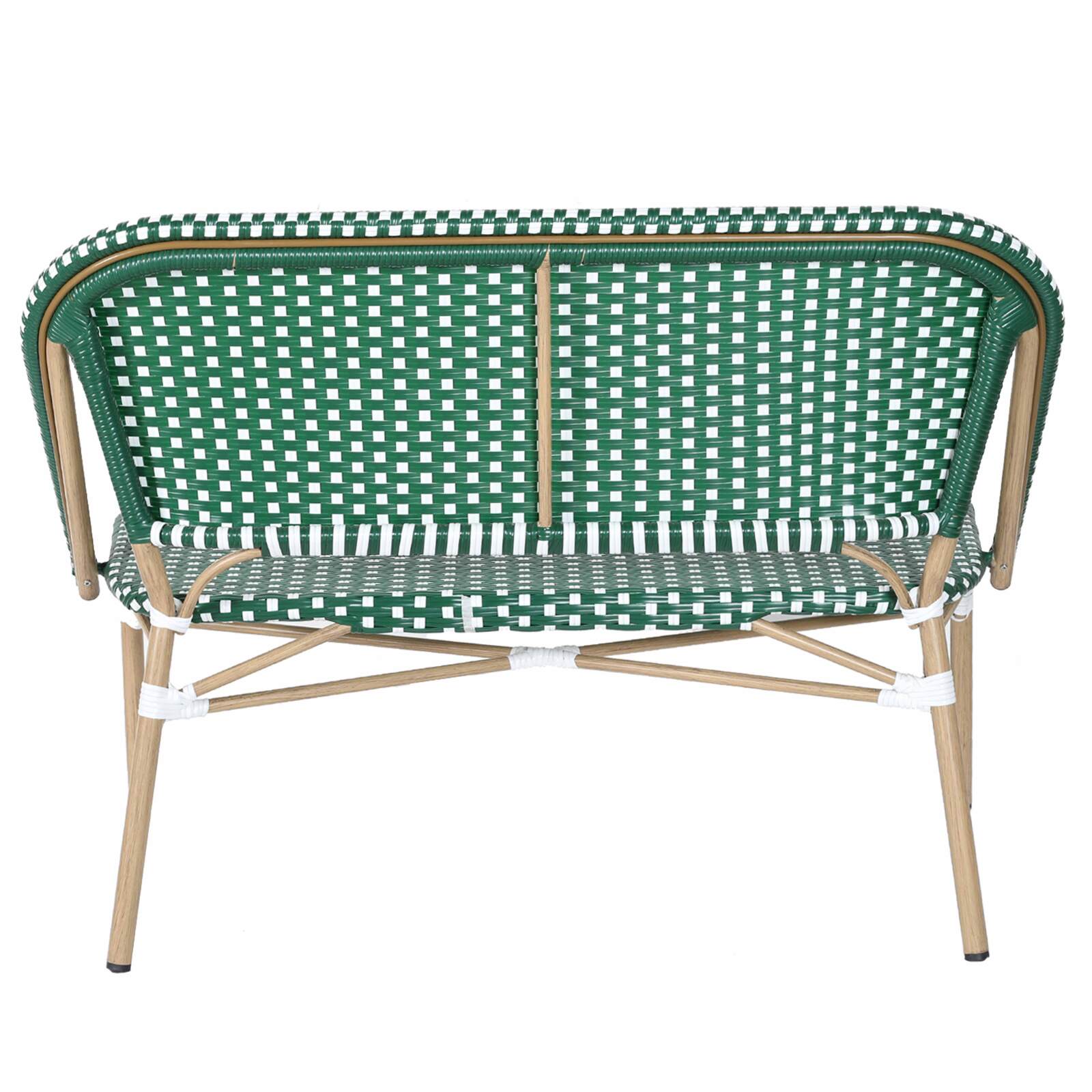 Banc de jardin en alumunium et rotin synthétique  Banc de jardin en alumunium et rotin synthétique