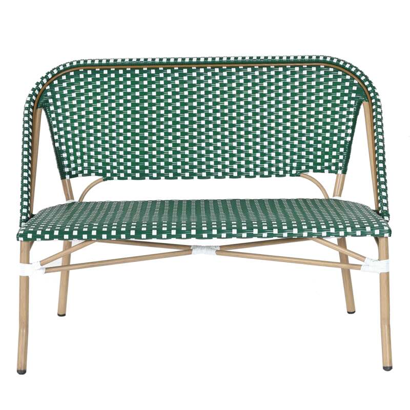 Banc de jardin en alumunium et rotin synthétique