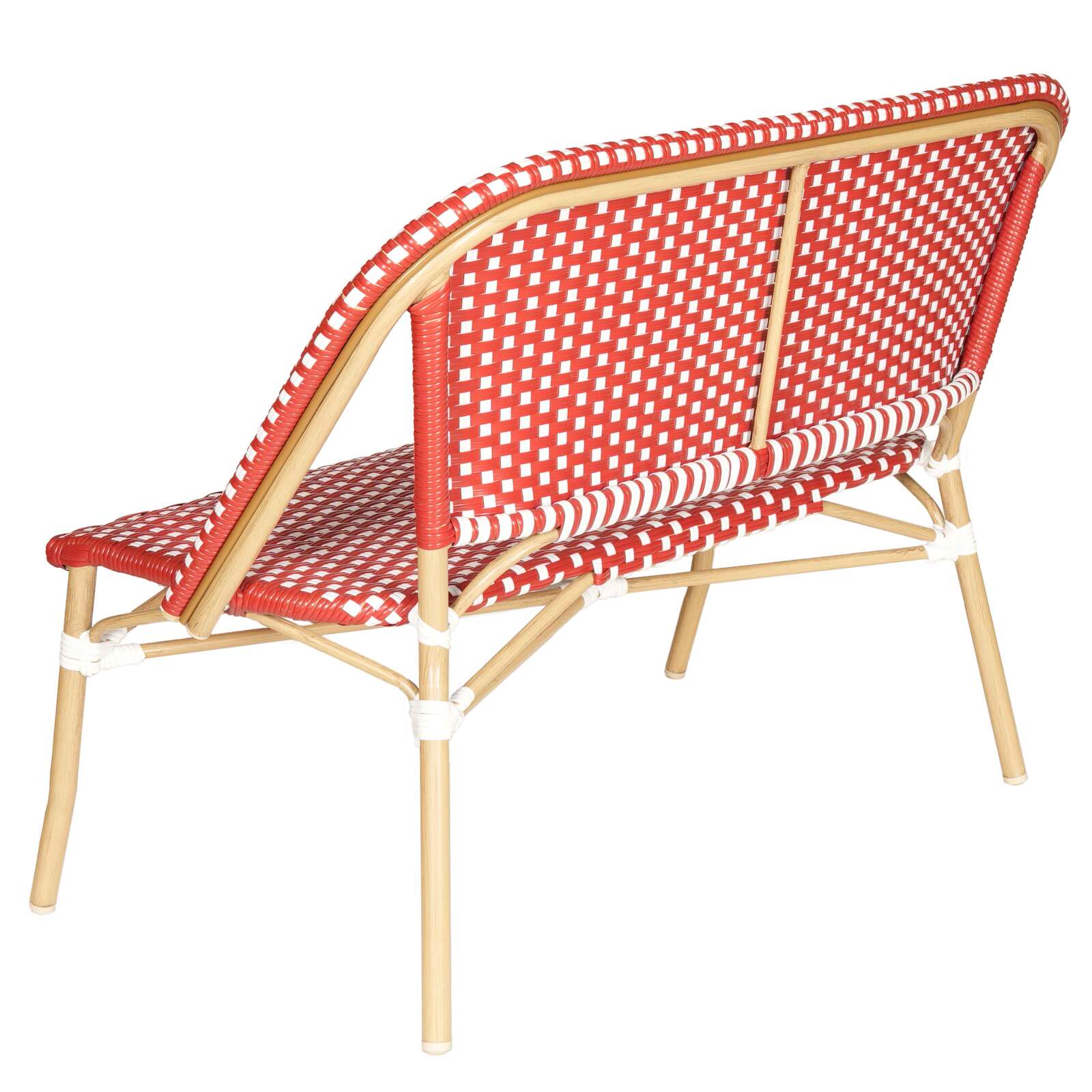 Banc de jardin en alumunium et rotin synthétique 