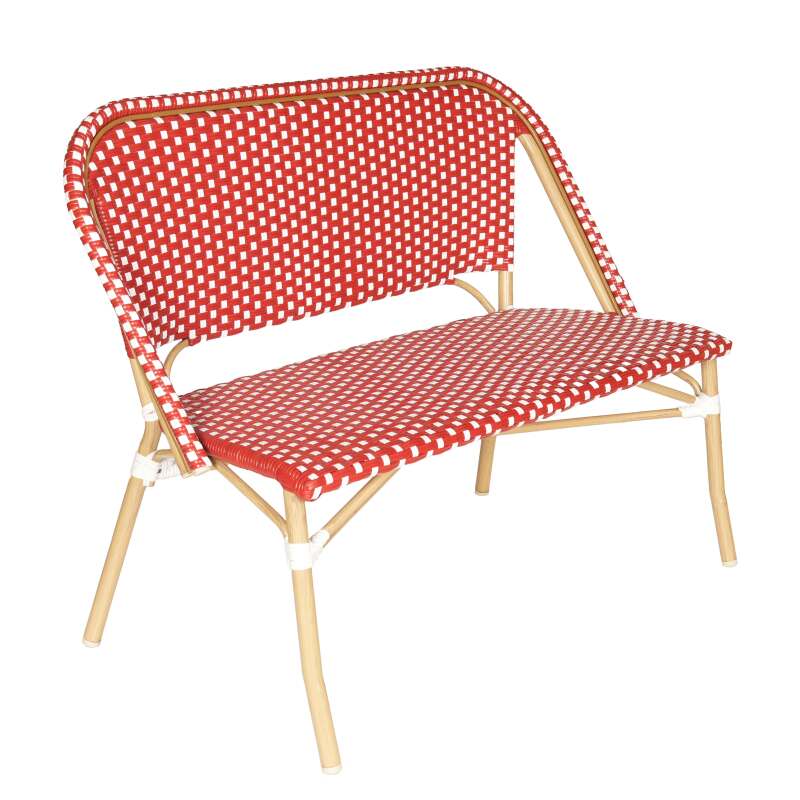 Banc de jardin en alumunium et rotin synthétique 