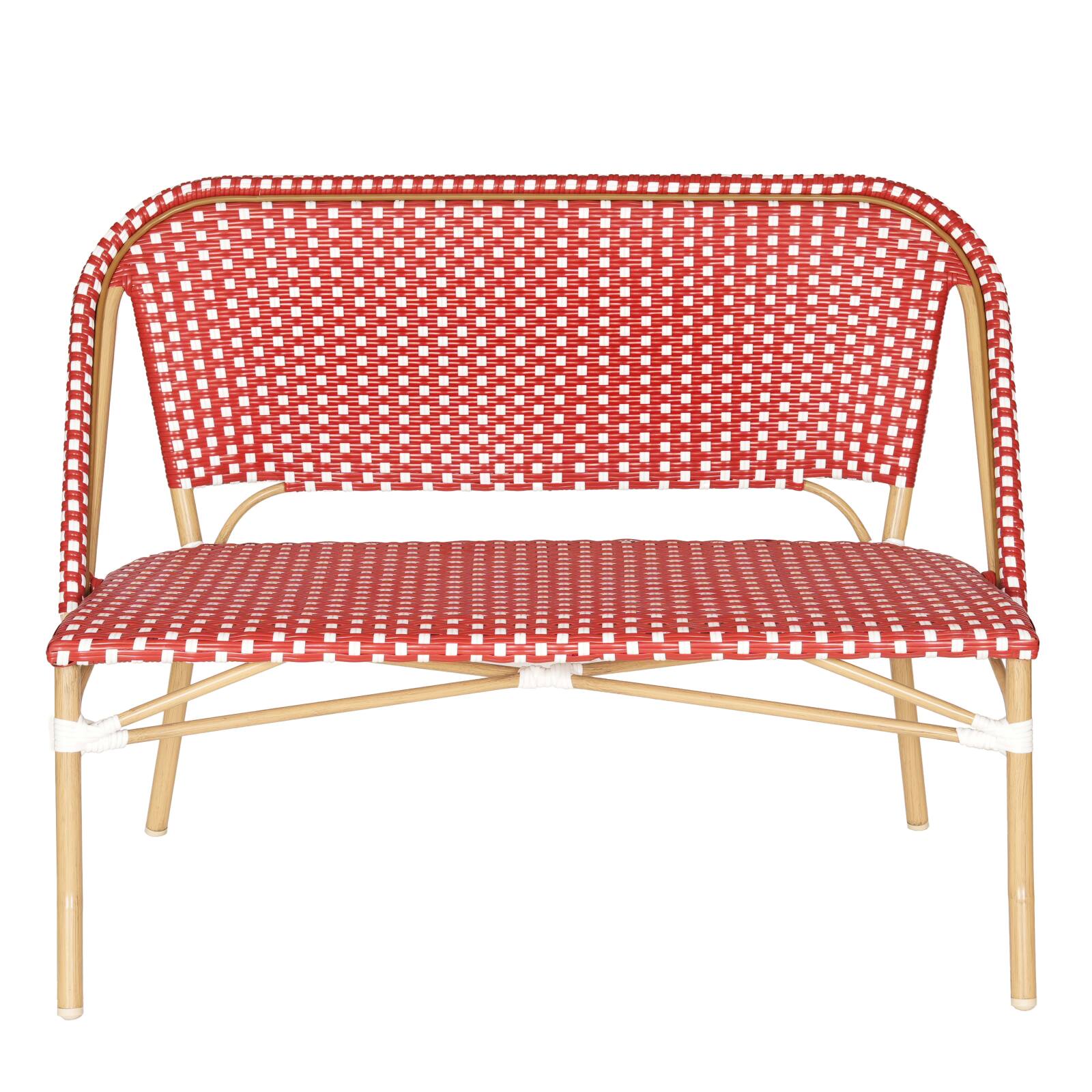 Banc de jardin en alumunium et rotin synthétique  Banc de jardin en alumunium et rotin synthétique