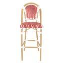 Chaise haute de jardin en aluminium et rotin synthétique