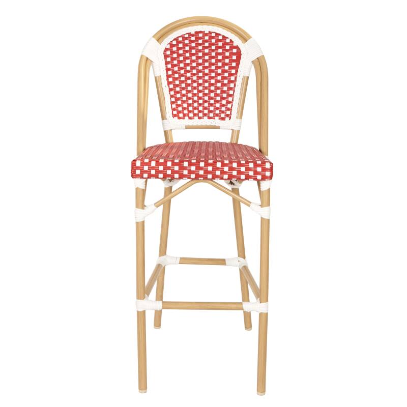 Chaise haute de jardin en aluminium et rotin synthétique