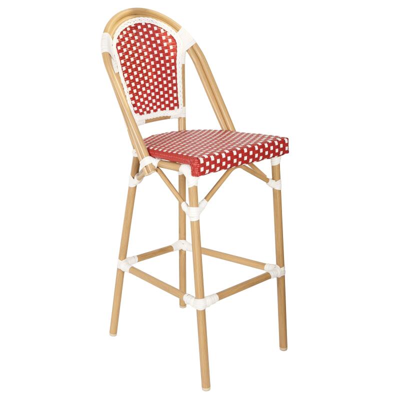 Chaise haute de jardin en aluminium et rotin synthétique 