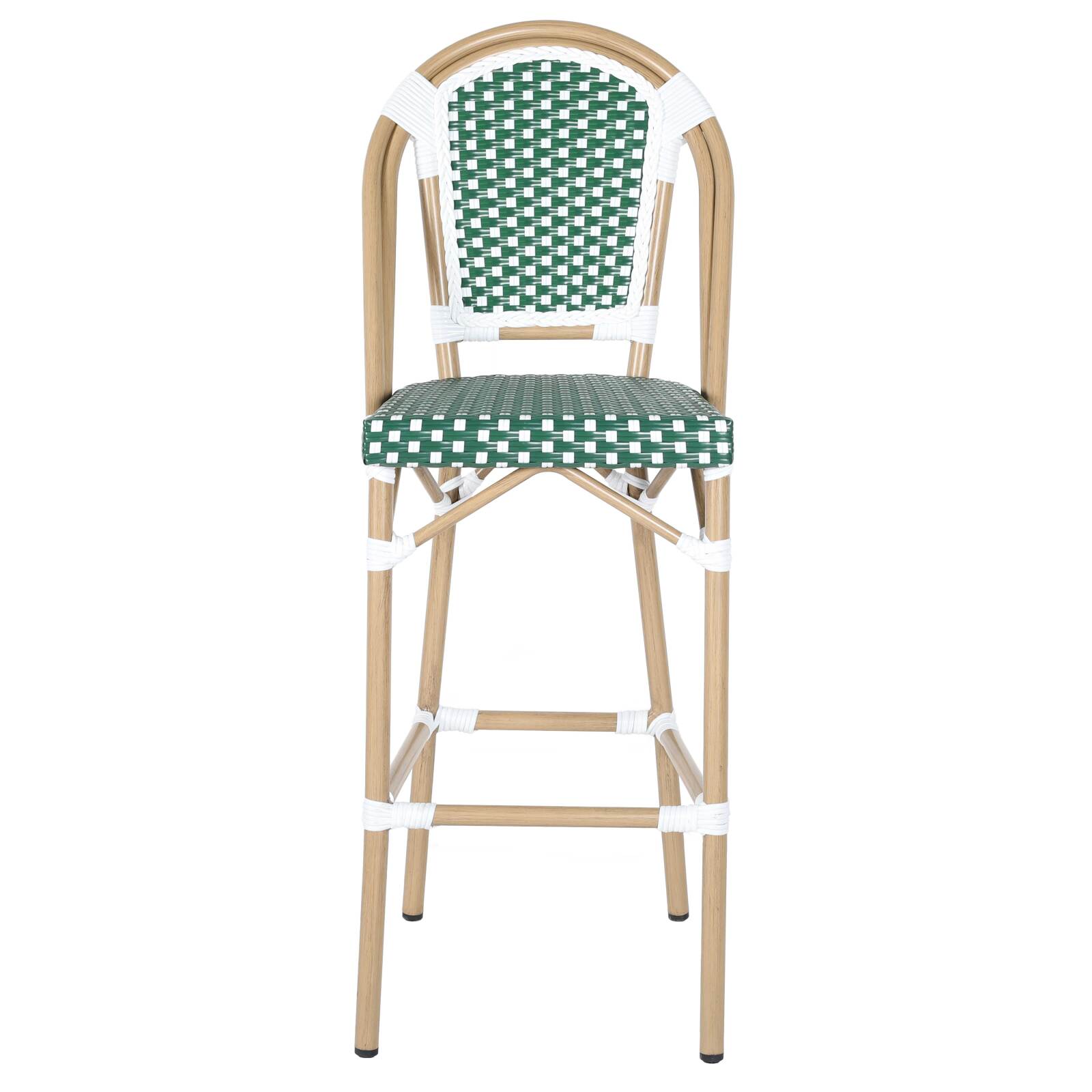 Chaise haute de jardin en aluminium et rotin synthétique 