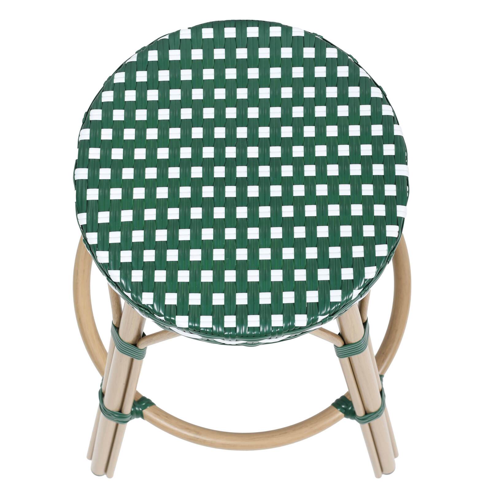 Tabouret de bar en aluminium et rotin synthétique 