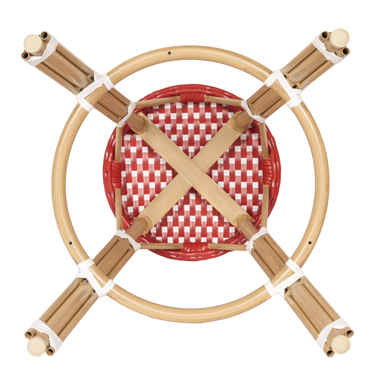 Tabouret de bar en aluminium et rotin synthétique 