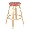 Tabouret de bar en aluminium et rotin synthétique