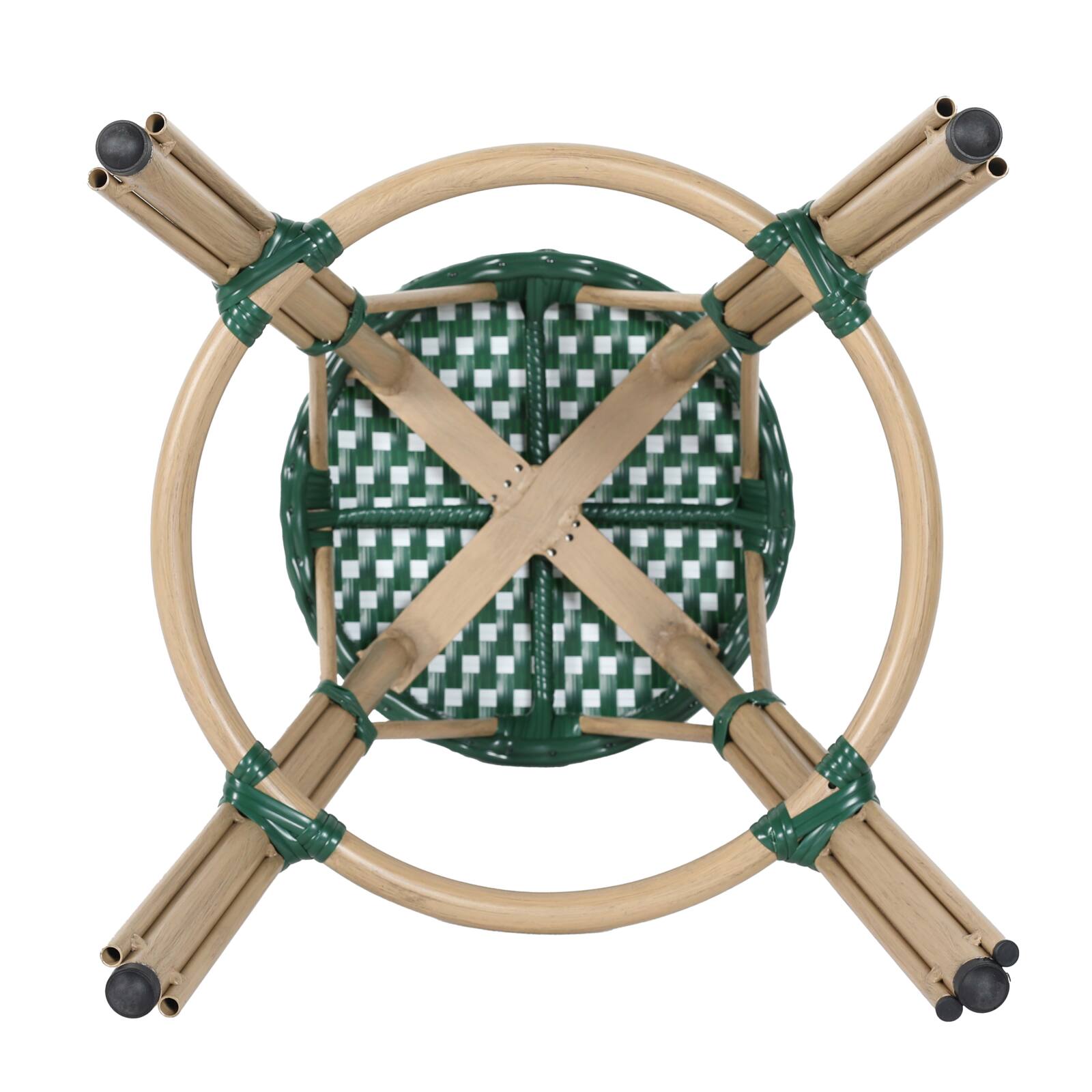 Tabouret de bar en aluminium et rotin synthétique 