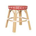 Tabouret bas en aluminium et rotin synthétique
