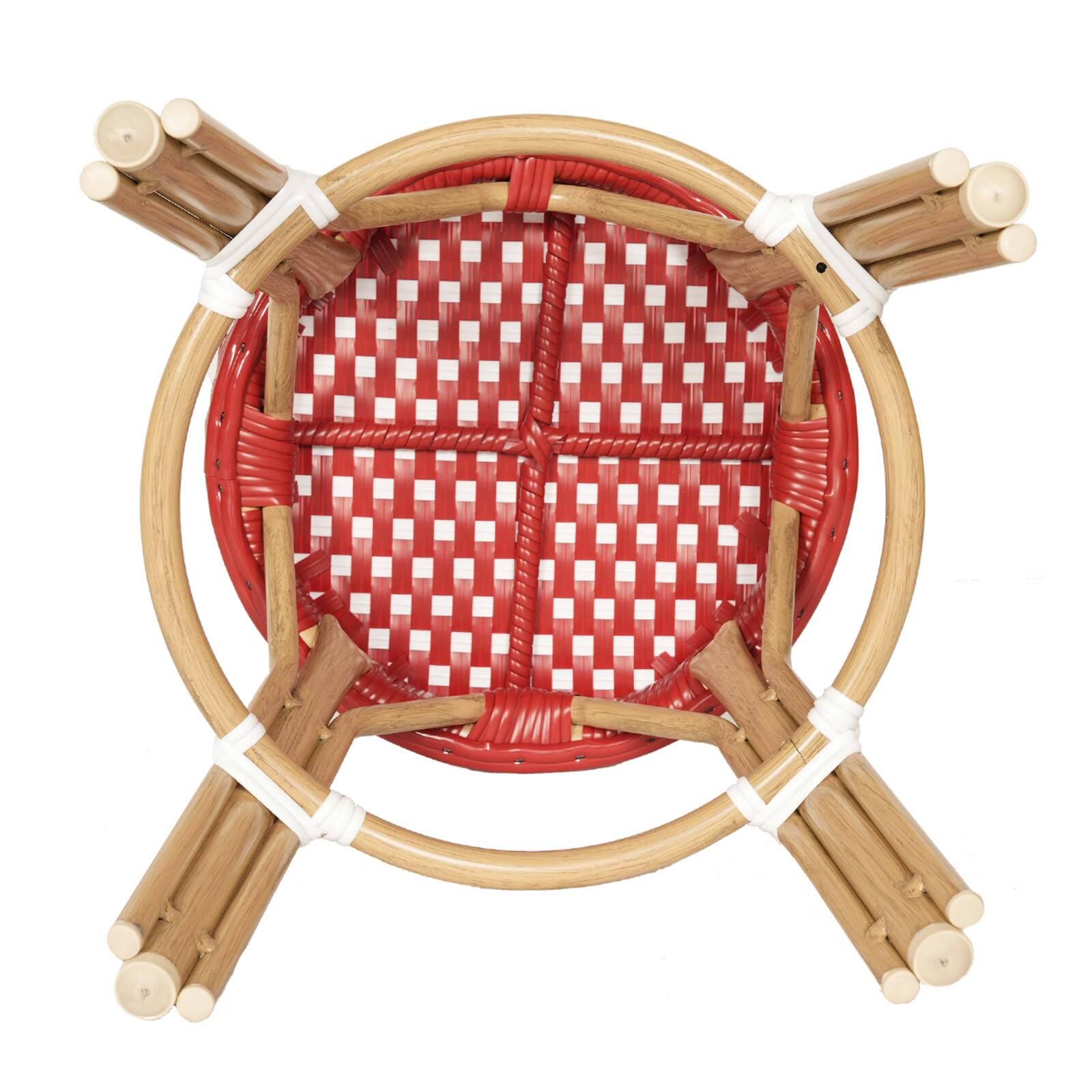 Tabouret bas en aluminium et rotin synthétique