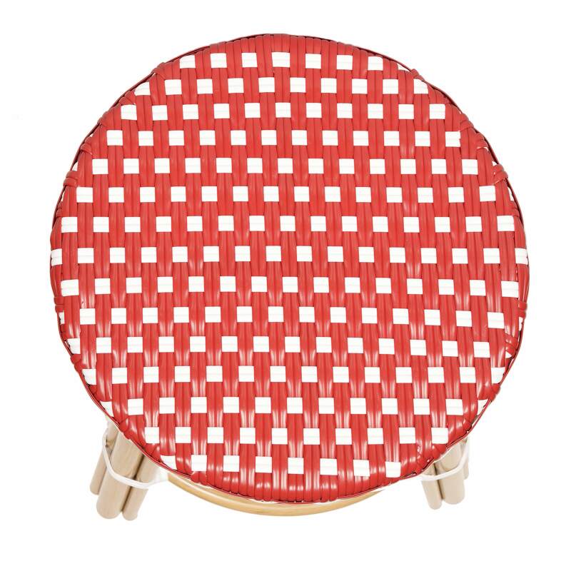 Tabouret bas en aluminium et rotin synthétique (2/4)