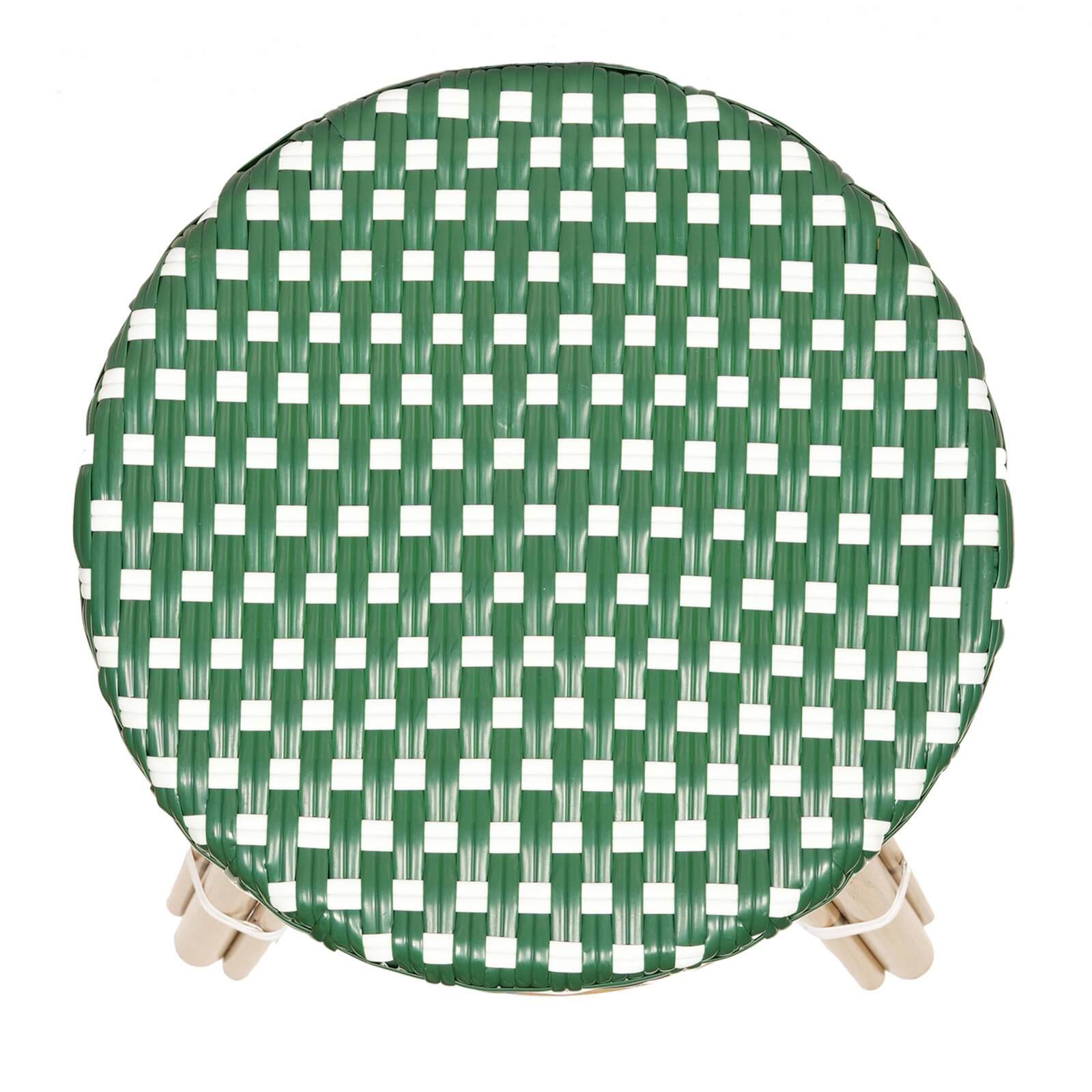 Tabouret bas en aluminium et rotin synthétique