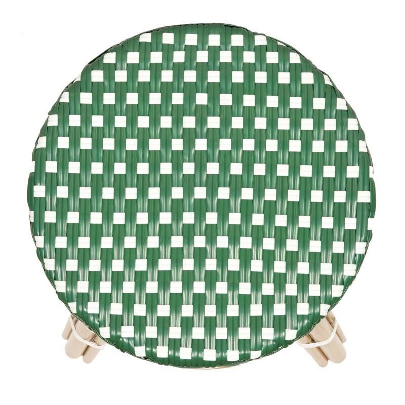 Tabouret bas en aluminium et rotin synthétique