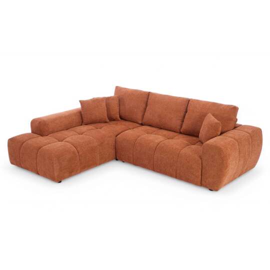 Canapé d'angle 3 places en tissu avec méridienne gauche et coussins | Oviala