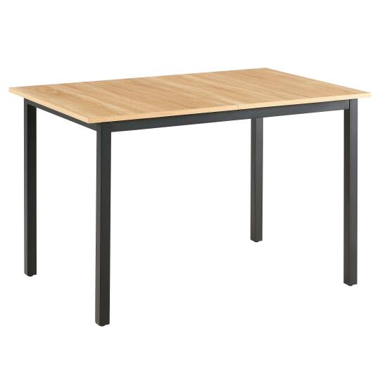Table à manger rectangulaire(120/160 x 80 x 75 cm) en MDF avec finition mélamine