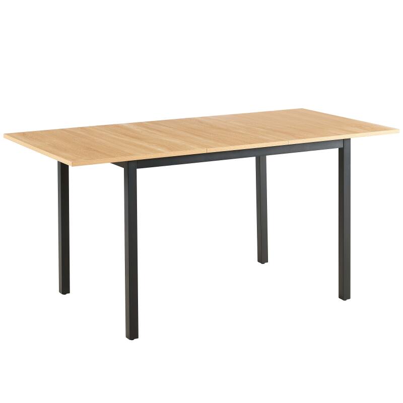 Table à manger rectangulaire(120/160 x 80 x 75 cm) en MDF avec finition mélamine