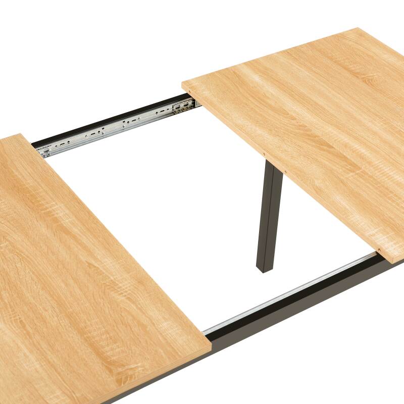 Table à manger rectangulaire(120/160 x 80 x 75 cm) en MDF avec finition mélamine