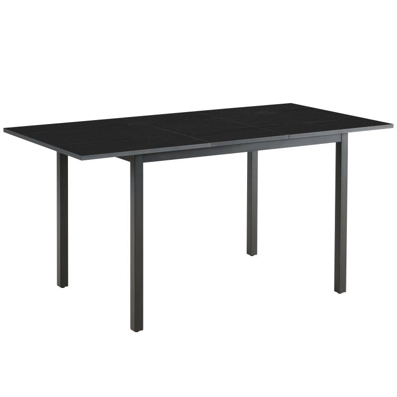 Table à manger rectangulaire(120/160 x 80 x 75 cm) en MDF avec finition mélamine