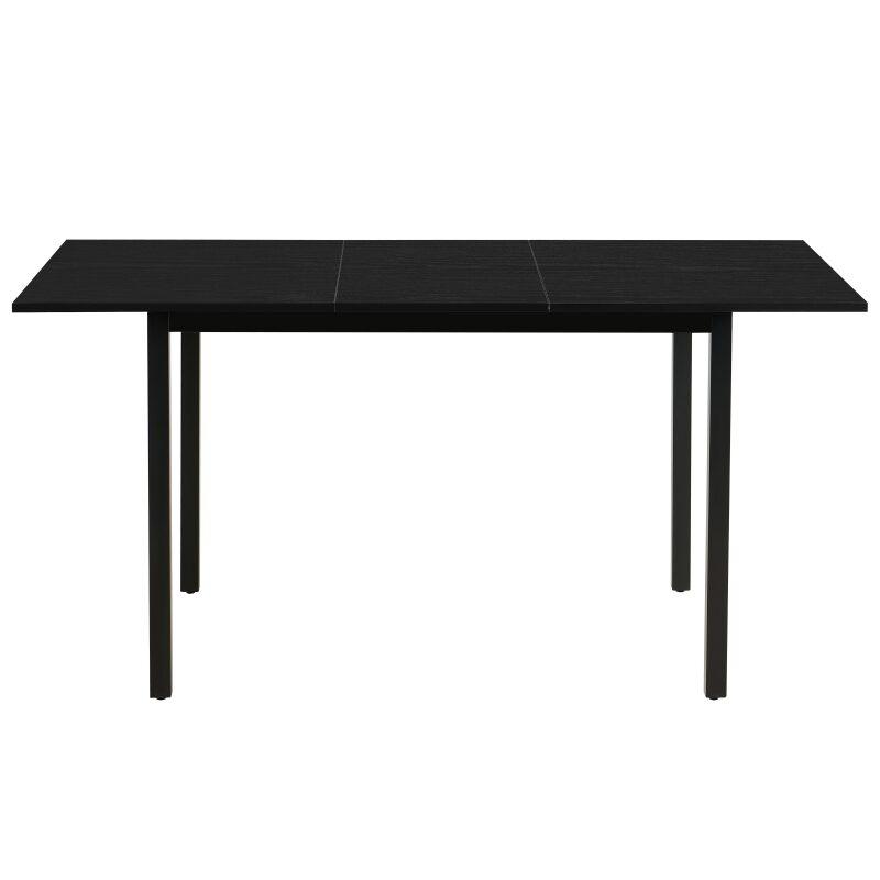 Table à manger rectangulaire(120/160 x 80 x 75 cm) en MDF avec finition mélamine