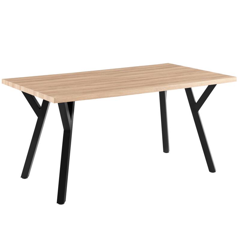 Table à manger extensible rectangulaire (160/240 x 90 x 76 cm) en MDF décor mélaminé