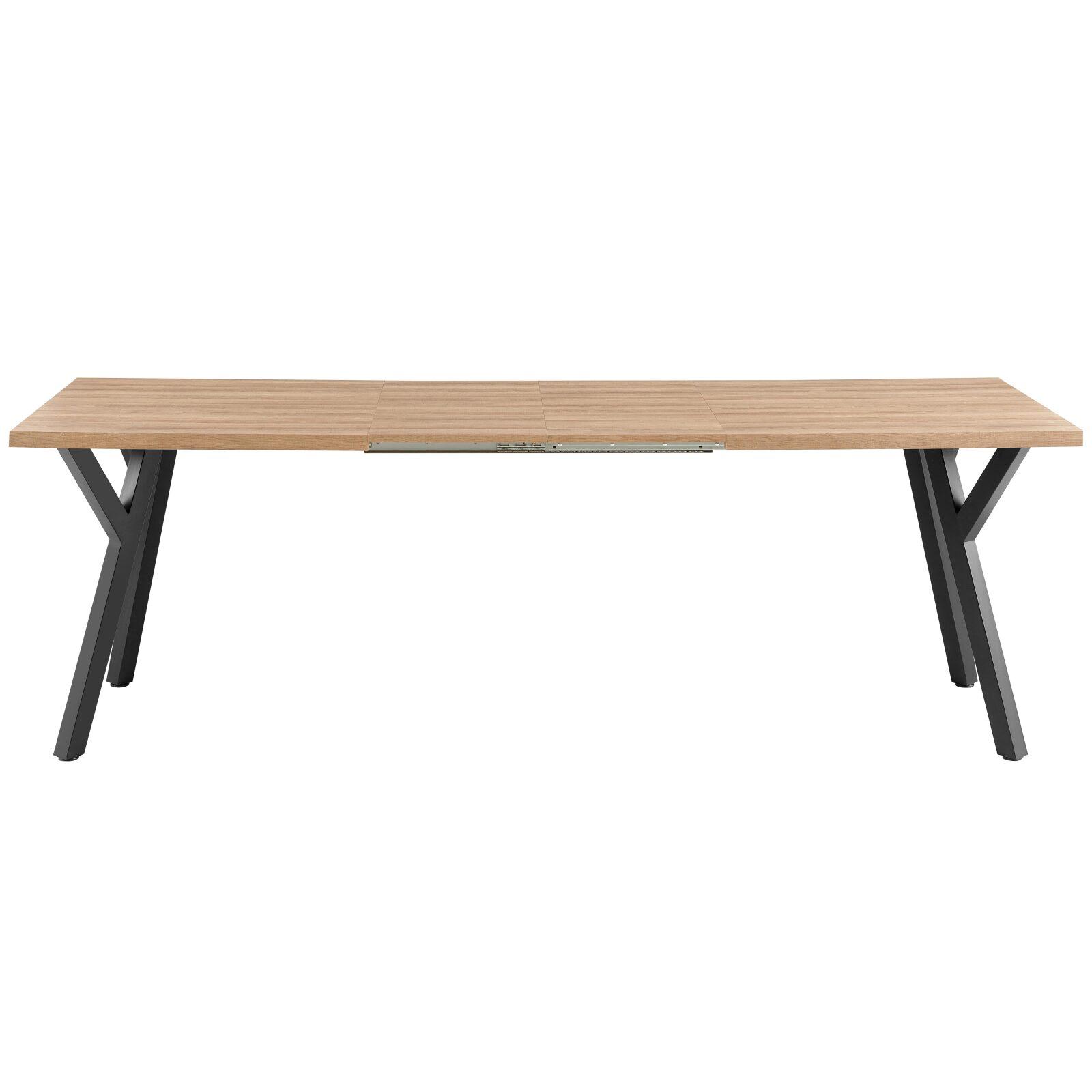 Table à manger extensible rectangulaire (160/240 x 90 x 76 cm) en MDF décor mélaminé