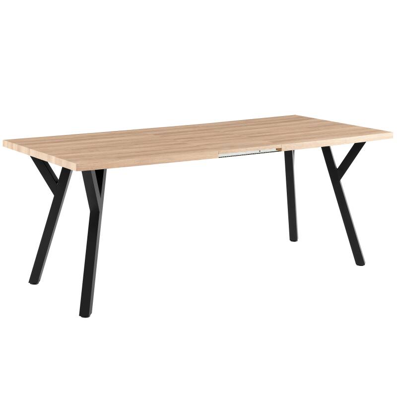 Table à manger extensible rectangulaire (160/240 x 90 x 76 cm) en MDF décor mélaminé