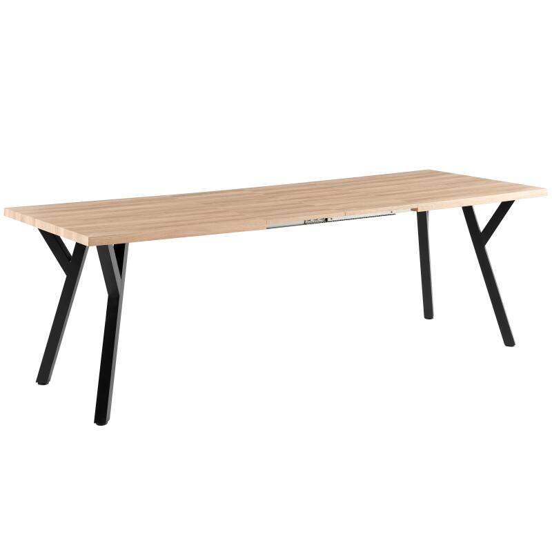 Table à manger extensible rectangulaire (160/240 x 90 x 76 cm) en MDF décor mélaminé