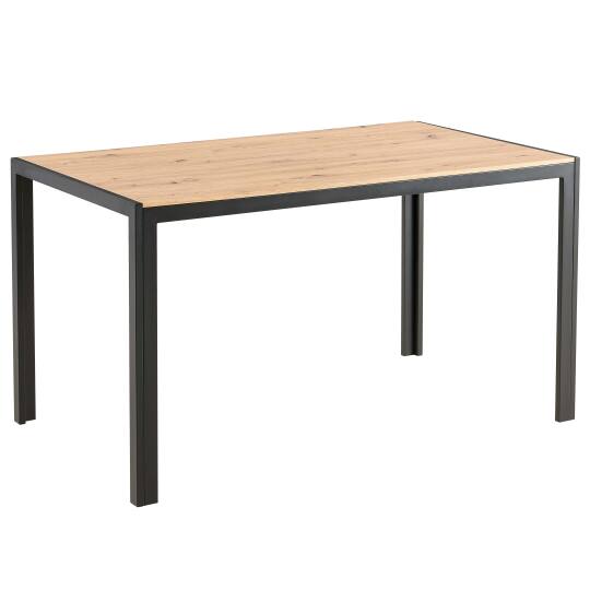 Table à manger en métal et effet bois 4 personnes | Oviala
