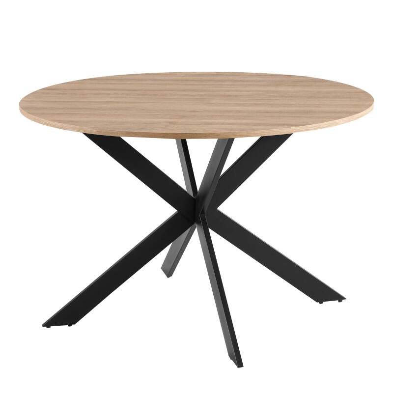 Table à manger ronde Ø 120 cm en MDF avec papier aluminium