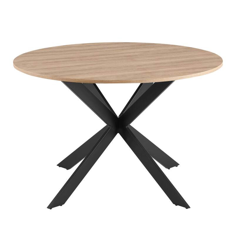 Table à manger ronde Ø 120 cm en MDF avec papier aluminium