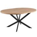 Table à manger ronde ( Ø120/160 x 75,5 cm) en MDF avec papier aluminium 