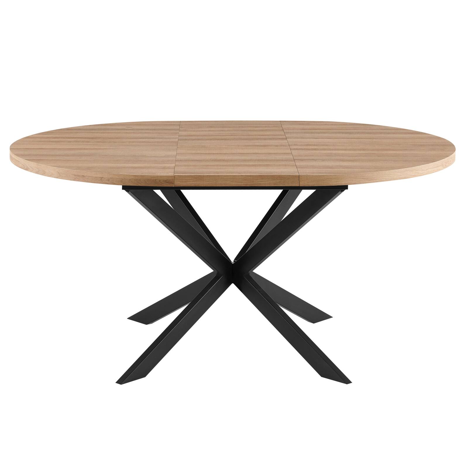 Table à manger ronde ( Ø120/160 x 75,5 cm) en MDF avec papier aluminium 