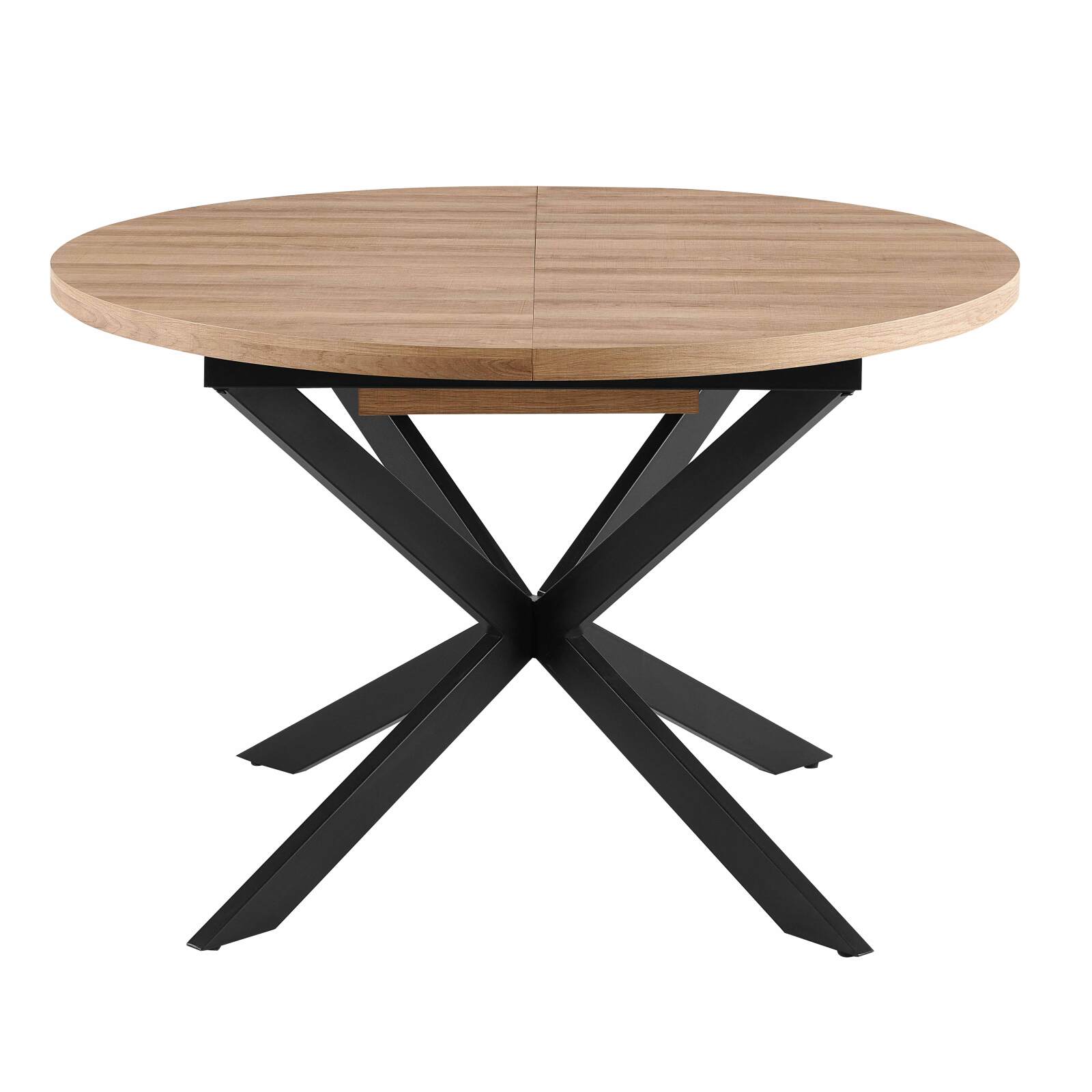 Table à manger ronde ( Ø120/160 x 75,5 cm) en MDF avec papier aluminium 