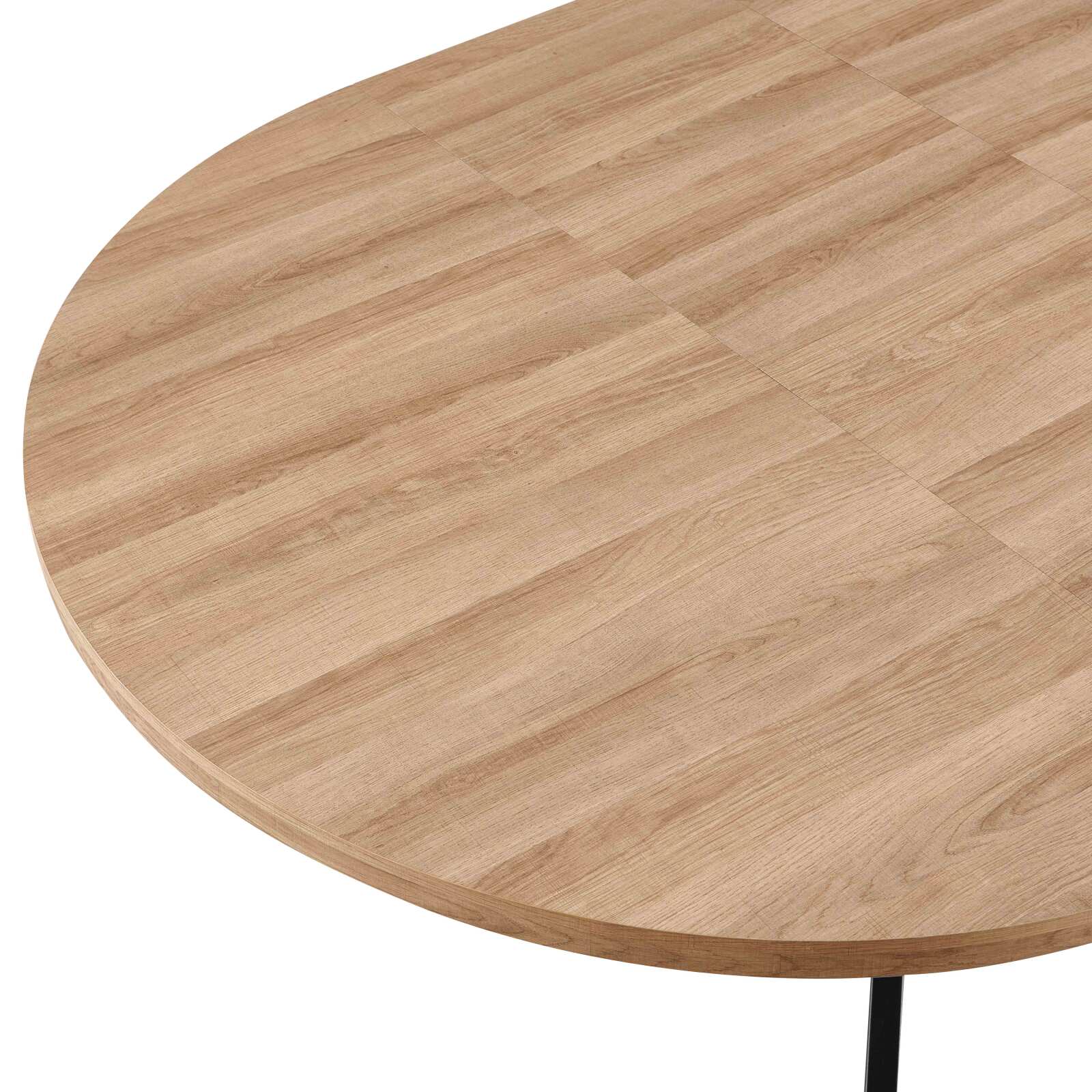 Table à manger ronde ( Ø120/160 x 75,5 cm) en MDF avec papier aluminium 