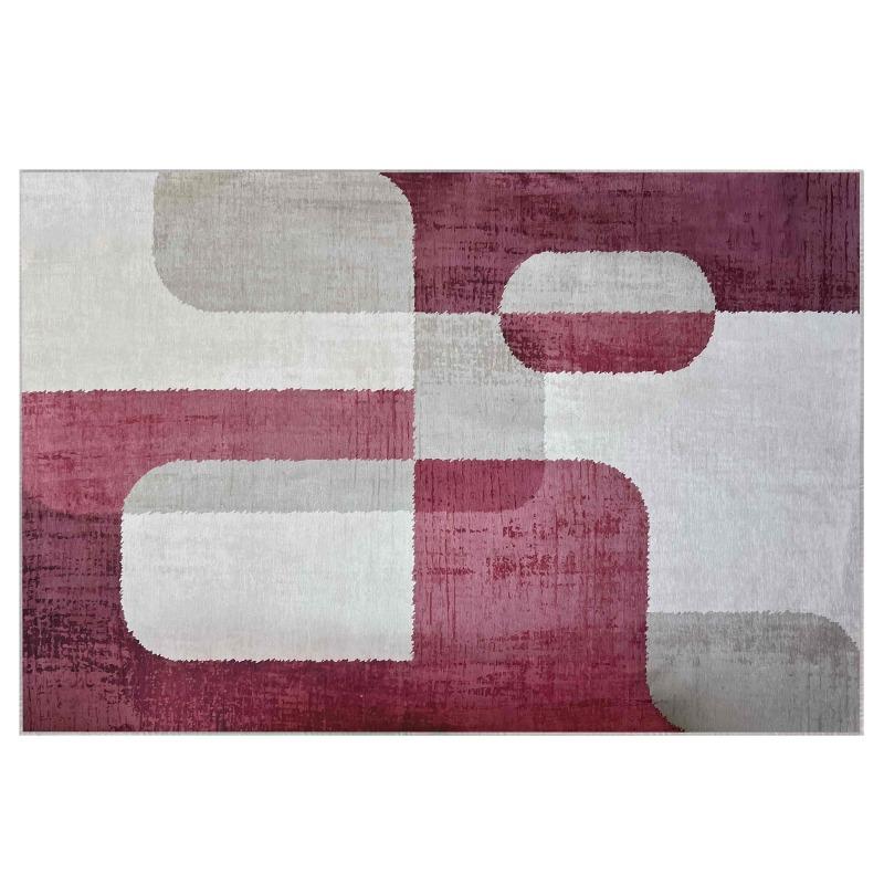 Tapis chenille rectangulaire en polyester à poils courts 