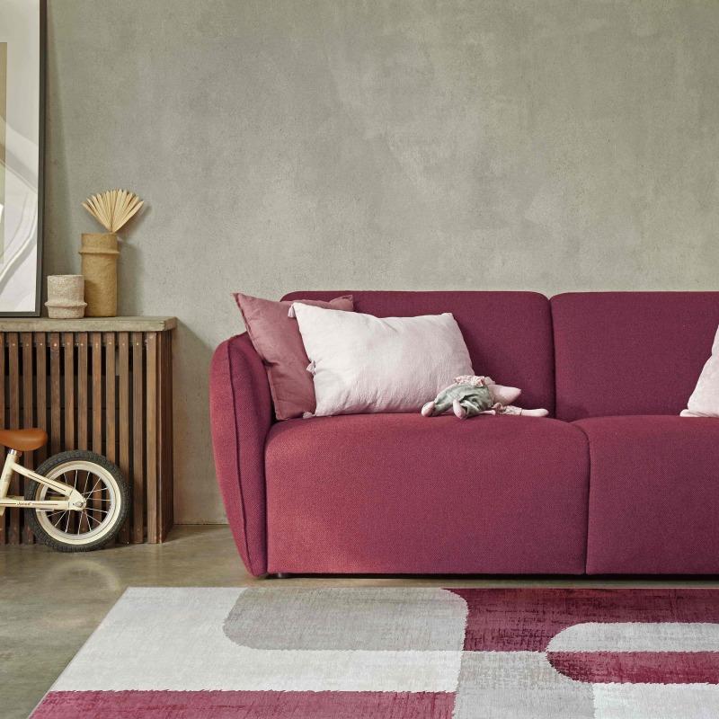 Tapis chenille rectangulaire en polyester à poils courts 