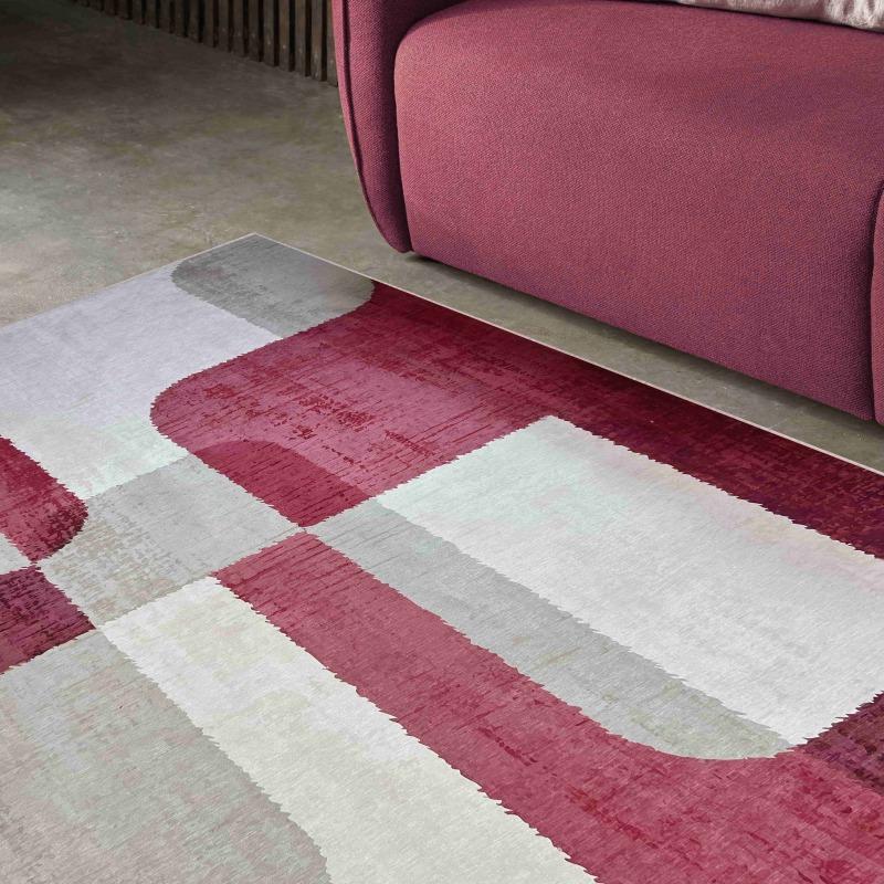 Tapis chenille rectangulaire en polyester à poils courts 