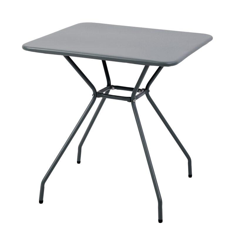 Table de jardin carrée 70 x 70 x 73 cm et 2 chaises en métal  