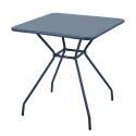 Table de jardin carrée 70 x 70 x 73 cm et 2 chaises avec accoudoirs en métal