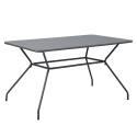 Table de jardin rectangulaire 140 x 80 x 75 cm et 6 chaises en métal
