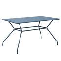 Table de jardin rectangulaire 140 x 80 x 75 cm et 6 chaises en métal