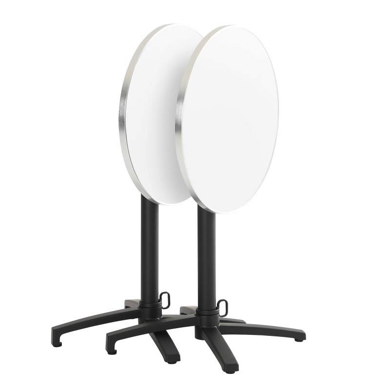 Pied de table avec système inclinable et accroche sac en aluminium 72 cm