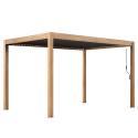Pergola bioclimatique autoportée 4x3 m effet bois en aluminium 1,2 ou 3 stores