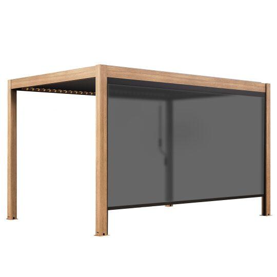 Pergola bioclimatique autoportée 4x3 m effet bois en aluminium 1,2 ou 3 stores