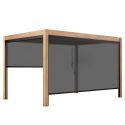 Pergola bioclimatique autoportée 4x3 m effet bois en aluminium 1,2 ou 3 stores