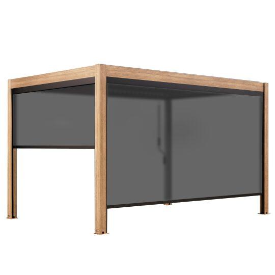 Pergola bioclimatique autoportée 4x3 m effet bois en aluminium 1,2 ou 3 stores | Oviala
