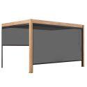 Pergola bioclimatique adossée 4x3m effet bois en aluminium avec 1, 2 ou 3 stores